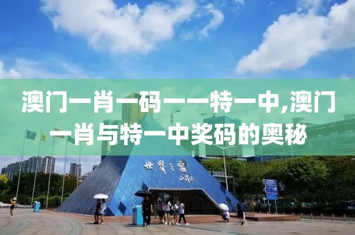 澳门一肖一码一一特一中,澳门一肖与特一中奖码的奥秘