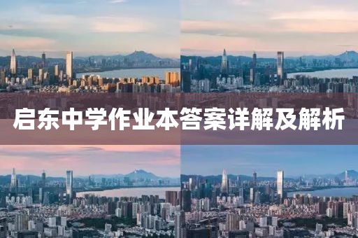 启东中学作业本答案详解及解析