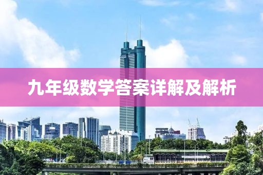 九年级数学答案详解及解析