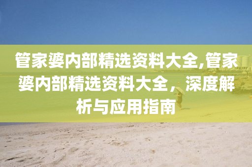 管家婆内部精选资料大全,管家婆内部精选资料大全，深度解析与应用指南