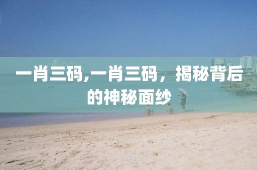 一肖三码,一肖三码，揭秘背后的神秘面纱