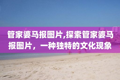 管家婆马报图片,探索管家婆马报图片，一种独特的文化现象