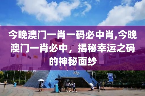 今晚澳门一肖一码必中肖,今晚澳门一肖必中，揭秘幸运之码的神秘面纱