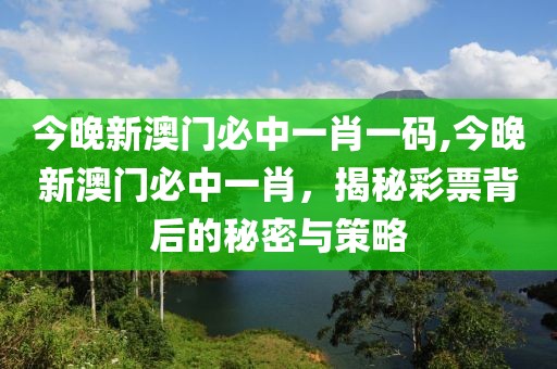 今晚新澳门必中一肖一码,今晚新澳门必中一肖，揭秘彩票背后的秘密与策略