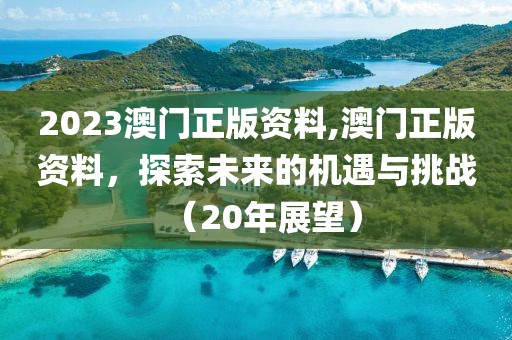 2023澳门正版资料,澳门正版资料，探索未来的机遇与挑战（20年展望）