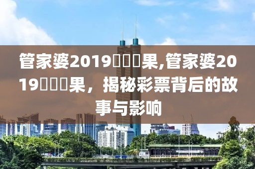 管家婆2019開獎結果,管家婆2019開獎結果，揭秘彩票背后的故事与影响