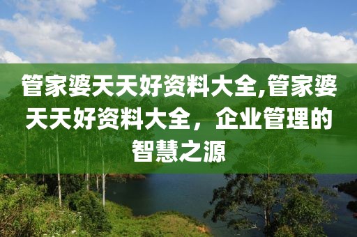 管家婆天天好资料大全,管家婆天天好资料大全，企业管理的智慧之源