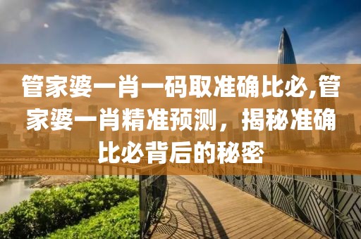 管家婆一肖一码取准确比必,管家婆一肖精准预测，揭秘准确比必背后的秘密