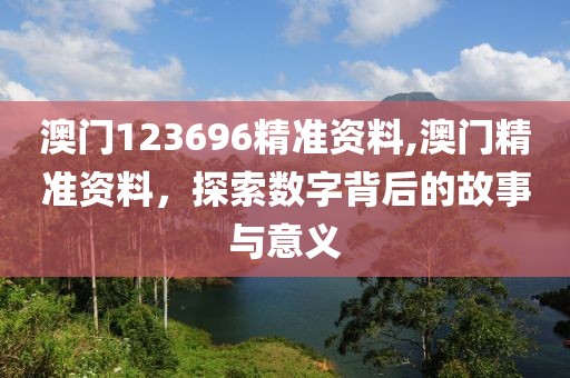 澳门123696精准资料,澳门精准资料，探索数字背后的故事与意义