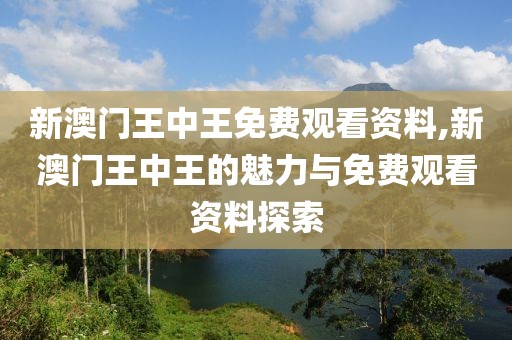 新澳门王中王免费观看资料,新澳门王中王的魅力与免费观看资料探索