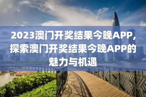 2023澳门开奖结果今晚APP,探索澳门开奖结果今晚APP的魅力与机遇