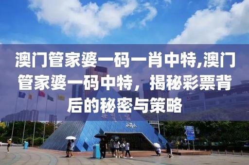 澳门管家婆一码一肖中特,澳门管家婆一码中特，揭秘彩票背后的秘密与策略
