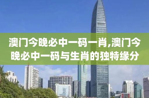 澳门今晚必中一码一肖,澳门今晚必中一码与生肖的独特缘分