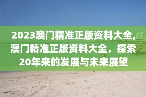 2023澳门精准正版资料大全,澳门精准正版资料大全，探索20年来的发展与未来展望