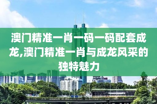 澳门精准一肖一码一码配套成龙,澳门精准一肖与成龙风采的独特魅力