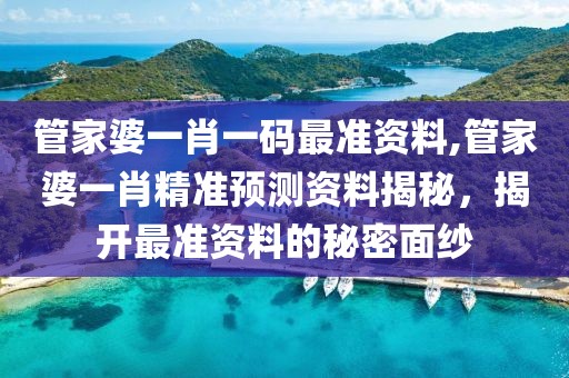 管家婆一肖一码最准资料,管家婆一肖精准预测资料揭秘，揭开最准资料的秘密面纱