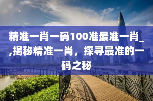 精准一肖一码100准最准一肖_,揭秘精准一肖，探寻最准的一码之秘