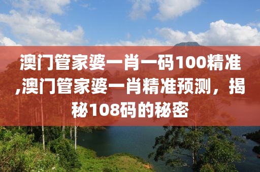 澳门管家婆一肖一码100精准,澳门管家婆一肖精准预测，揭秘108码的秘密