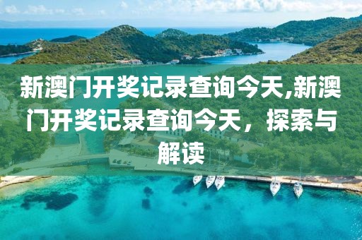 新澳门开奖记录查询今天,新澳门开奖记录查询今天，探索与解读