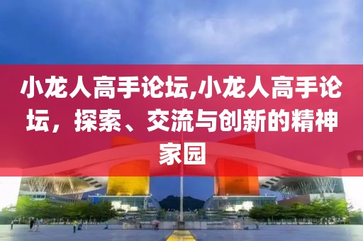 小龙人高手论坛,小龙人高手论坛，探索、交流与创新的精神家园