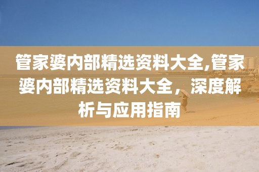 管家婆内部精选资料大全,管家婆内部精选资料大全，深度解析与应用指南