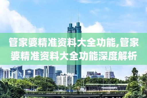 管家婆精准资料大全功能,管家婆精准资料大全功能深度解析