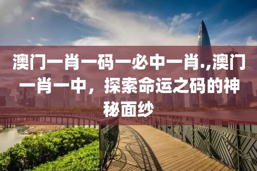 澳门一肖一码一必中一肖.,澳门一肖一中，探索命运之码的神秘面纱