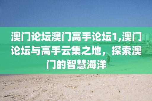 澳门论坛澳门高手论坛1,澳门论坛与高手云集之地，探索澳门的智慧海洋