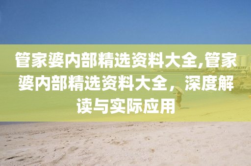 管家婆内部精选资料大全,管家婆内部精选资料大全，深度解读与实际应用