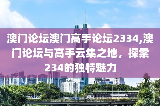 澳门论坛澳门高手论坛2334,澳门论坛与高手云集之地，探索234的独特魅力