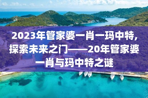 2023年管家婆一肖一玛中特,探索未来之门——20年管家婆一肖与玛中特之谜