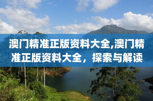 澳门精准正版资料大全