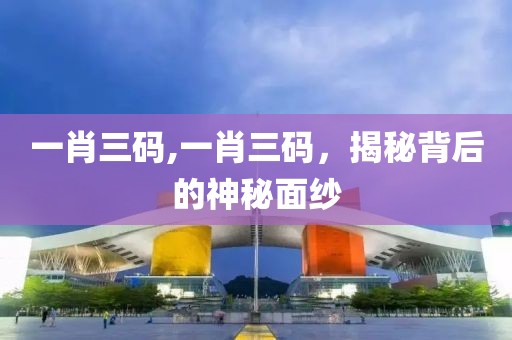 一肖三码,一肖三码，揭秘背后的神秘面纱