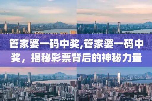 管家婆一码中奖,管家婆一码中奖，揭秘彩票背后的神秘力量