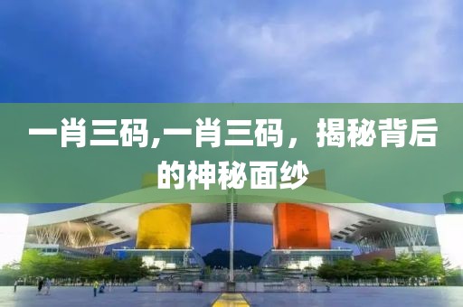 一肖三码,一肖三码，揭秘背后的神秘面纱