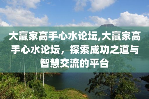 大赢家高手心水论坛,大赢家高手心水论坛，探索成功之道与智慧交流的平台