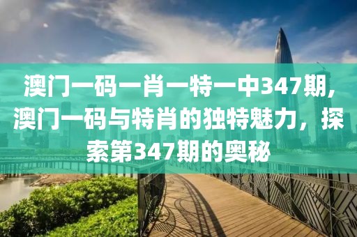 澳门一码一肖一特一中347期,澳门一码与特肖的独特魅力，探索第347期的奥秘