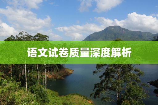 语文试卷质量深度解析