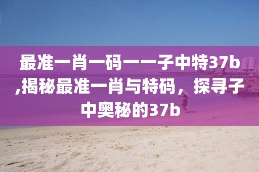 最准一肖一码一一子中特37b,揭秘最准一肖与特码，探寻子中奥秘的37b