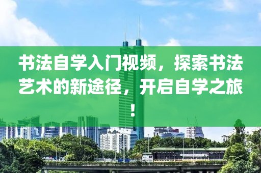 书法自学入门视频，探索书法艺术的新途径，开启自学之旅！