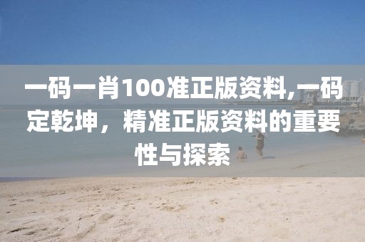 一码一肖100准正版资料,一码定乾坤，精准正版资料的重要性与探索