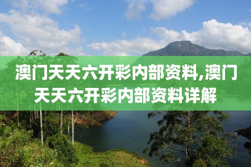 澳门天天六开彩内部资料,澳门天天六开彩内部资料详解