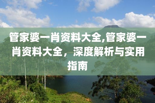 管家婆一肖资料大全,管家婆一肖资料大全，深度解析与实用指南