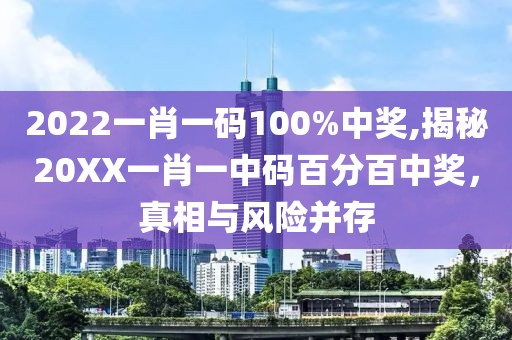 2022一肖一码100%中奖,揭秘20XX一肖一中码百分百中奖，真相与风险并存