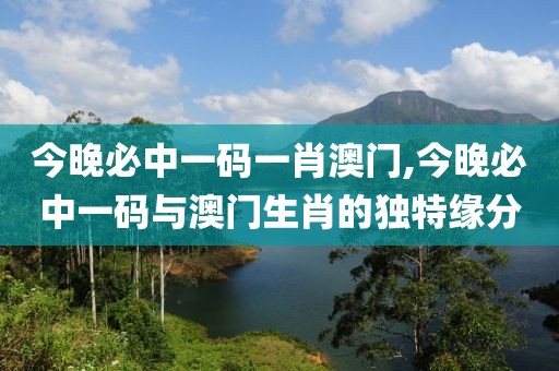 今晚必中一码一肖澳门,今晚必中一码与澳门生肖的独特缘分