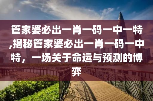 管家婆必出一肖一码一中一特,揭秘管家婆必出一肖一码一中特，一场关于命运与预测的博弈