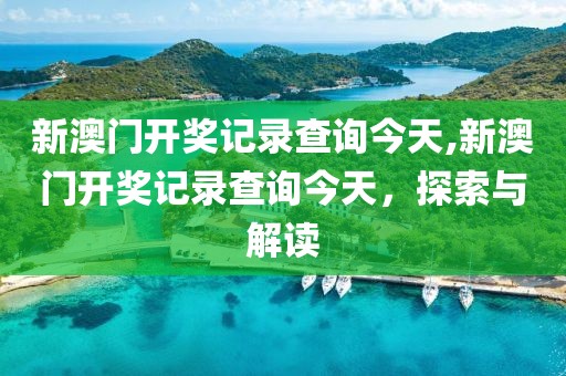 新澳门开奖记录查询今天,新澳门开奖记录查询今天，探索与解读