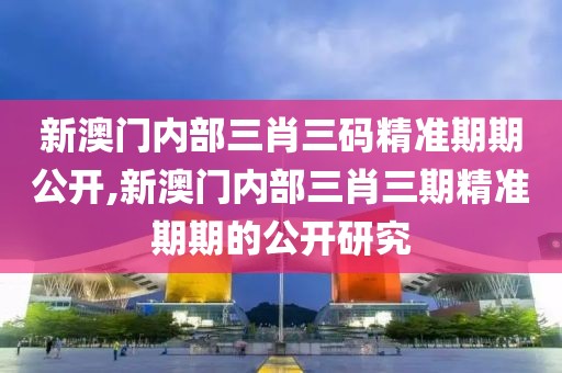 新澳门内部三肖三码精准期期公开,新澳门内部三肖三期精准期期的公开研究