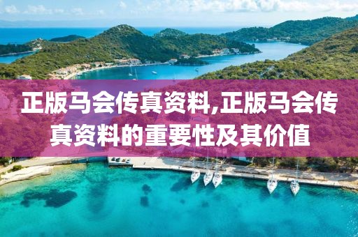 正版马会传真资料,正版马会传真资料的重要性及其价值