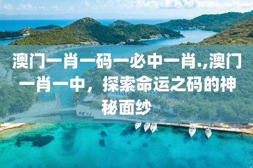 澳门一肖一码一必中一肖.,澳门一肖一中，探索命运之码的神秘面纱